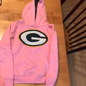 Green Bay Packers pink hooded sweatshirt